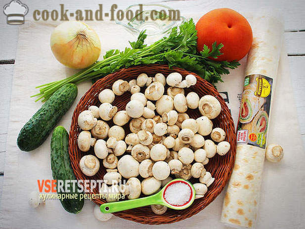 Pita kenyér zöldség és gomba recept