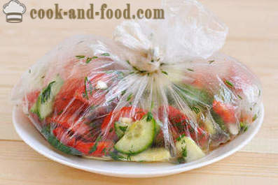 Recept saláta uborka, paradicsom és a cukkini