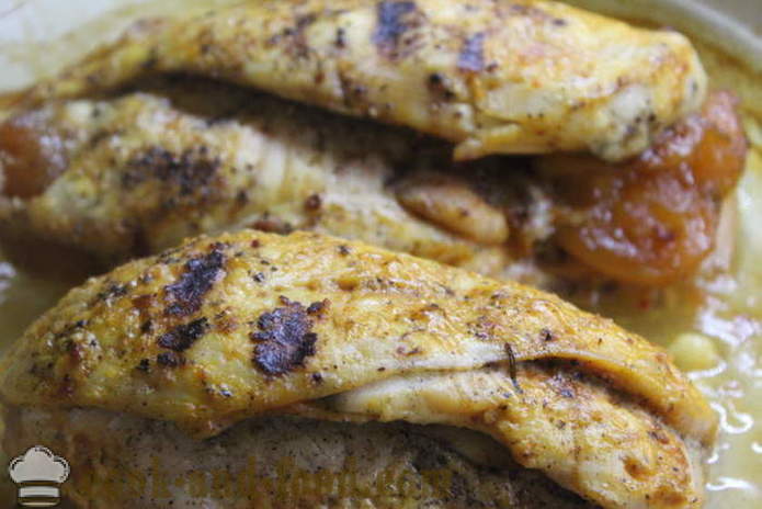 Csirke tekercs ananásszal és sárgabarack - hogyan tekercs csirke, lépésről lépésre recept fotók