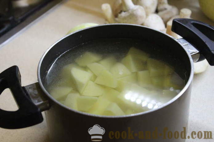 Angol burgonya pite hús és gomba - hogyan kell főzni egy rakott krumpli és a hús, a lépésről lépésre recept fotók