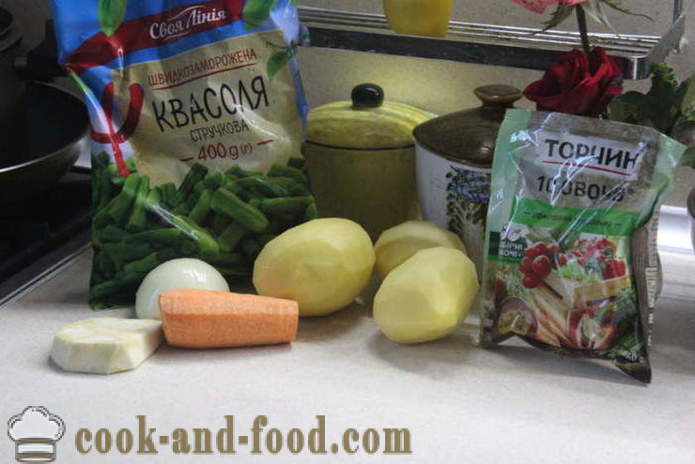 Húsmentes zöldségleves zöldbab - hogyan kell főzni egy zöldségleves otthon, lépésről lépésre recept fotók