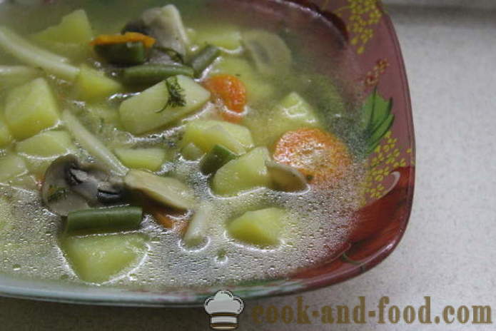 Húsmentes zöldségleves zöldbab - hogyan kell főzni egy zöldségleves otthon, lépésről lépésre recept fotók