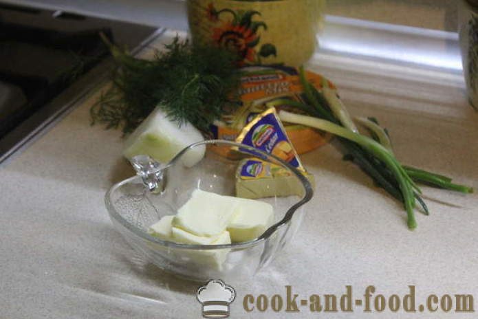 Sajt tekercs fokhagyma és a vöröshagyma - hogyan muffin sajttal és fokhagymás, a lépésről lépésre recept fotók