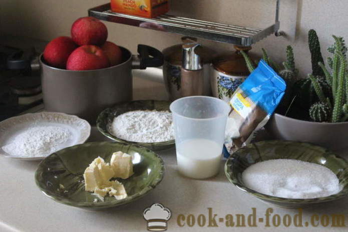 Egyszerű almás pite gyömbér tej -, hogyan kell sütni egy almás pite, gyömbérrel, a sütő, a lépésről lépésre recept fotók