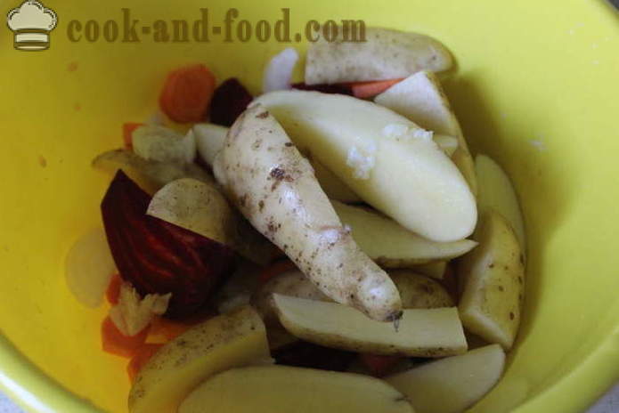 Sült zöldségek a sütőben - mint sült zöldségek fólia a sütőben helyesen és ízletes, a lépésről lépésre recept fotók