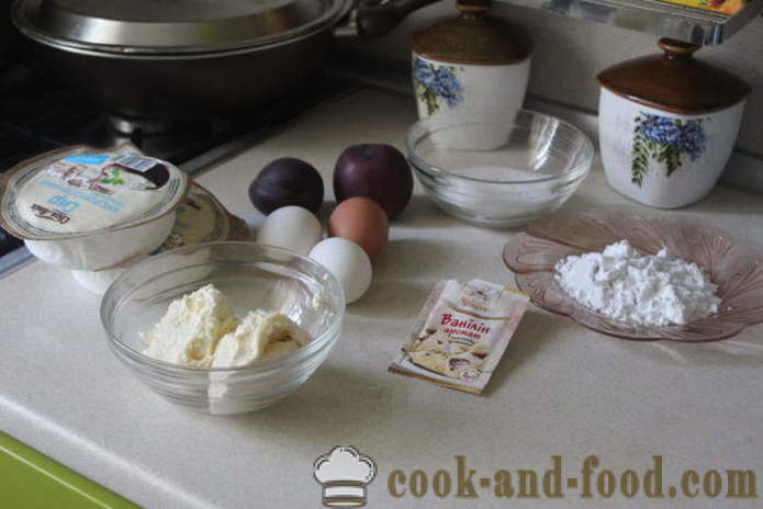Sajttorta őszibarack -, hogyan kell sütni egy tortát túrós és az őszibarack, a lépésről lépésre recept fotók