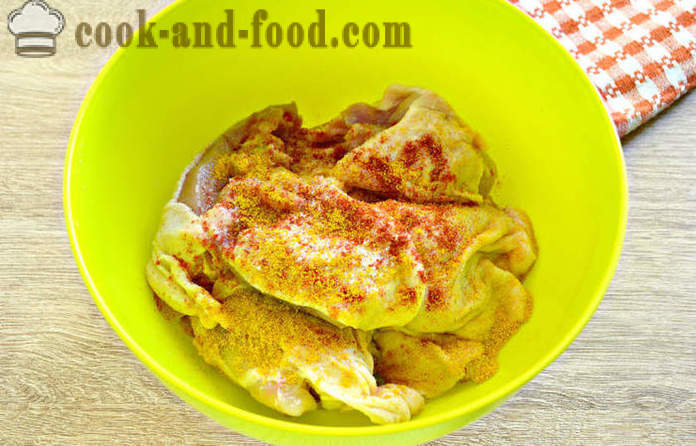 Ízletes csirke kebab majonéz -, hogyan kell főzni a csirke nyárs a sütőben, a lépésről lépésre recept fotók