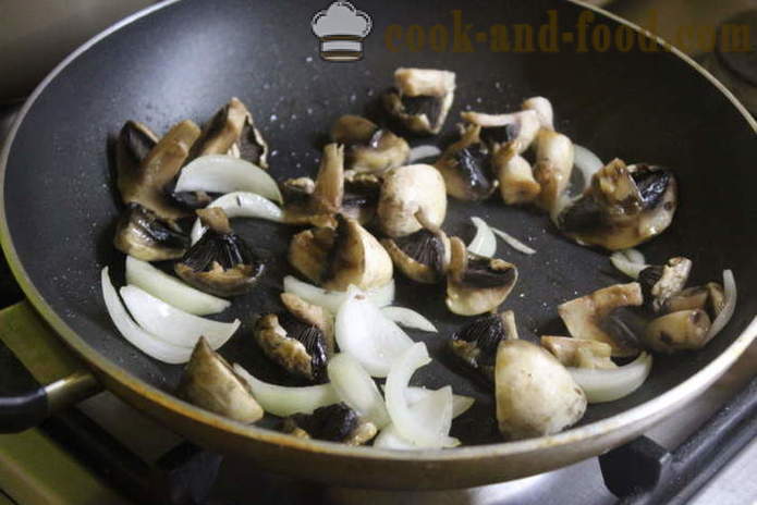 Meleg gomba saláta burgonya -, hogyan lehet egy meleg burgonyasaláta gombával, lépésről lépésre recept fotók