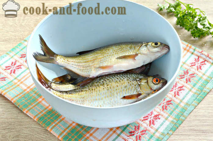 Kis hal sült a kemencében - hogyan kell főzni egy finom kis folyó hal, lépésről lépésre recept fotók