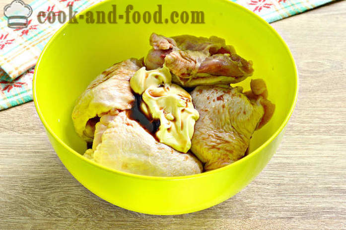 Csirkecomb a sütőben - hogyan kell főzni a csirkecomb a majonéz és a szójaszósz, a lépésről lépésre recept fotók