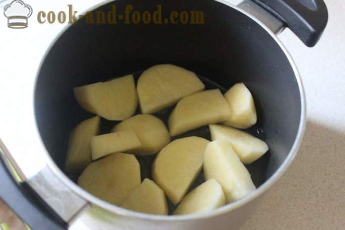 Ízletes burgonya fokhagymás szalonna -, hogyan kell főzni egy finom újburgonya, lépésről lépésre recept fotók