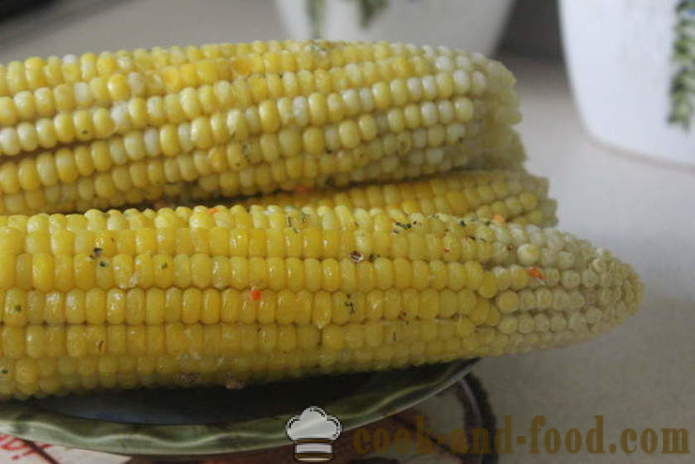 Kukorica kemencében sült fólia - hogyan kell főzni a kukorica csutka a sütőbe, egy lépésről lépésre recept fotók