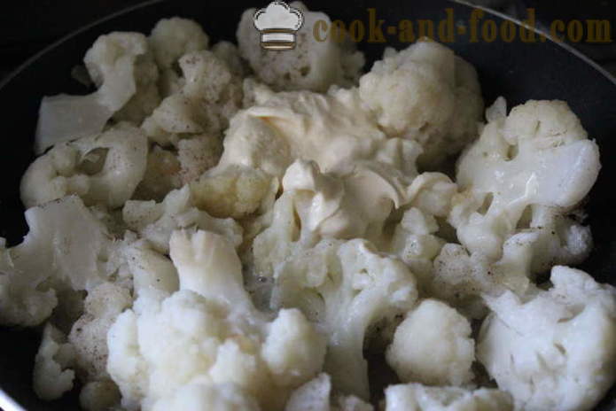 Finom karfiol krémmel - hogyan kell főzni egy finom karfiol egy serpenyőben, egy lépésről lépésre recept fotók