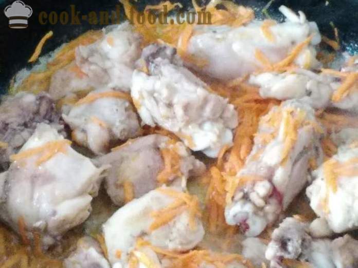 Ízletes csirke pilaf árpagyöngy és csirkecomb - hogyan lehet a csirke Pilaf árpa, lépésről lépésre recept fotók