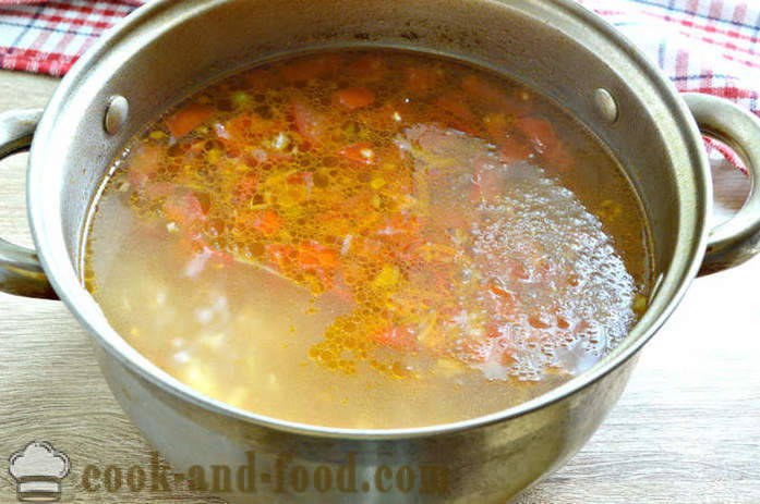 Leves konzerv borsó, káposzta -, hogyan kell főzni leves káposzta és borsó, lépésről lépésre recept fotók