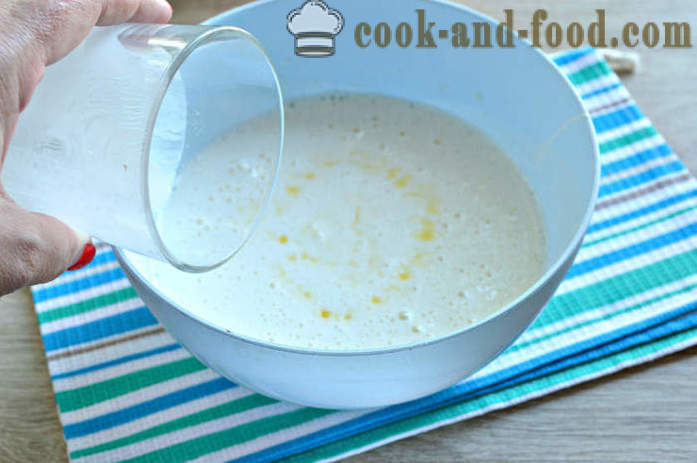 Tölthető sárgabarack torta a kefir - egy egyszerű és gyors, hogyan kell sütni sárgabarack pite a sütőben, a lépésről lépésre recept fotók