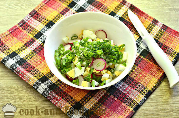Saláta retek és rebarbara - hogyan lehet egy saláta a retek és a rebarbara, a lépésről lépésre recept fotók