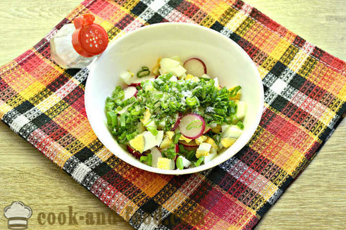 Saláta retek és rebarbara - hogyan lehet egy saláta a retek és a rebarbara, a lépésről lépésre recept fotók