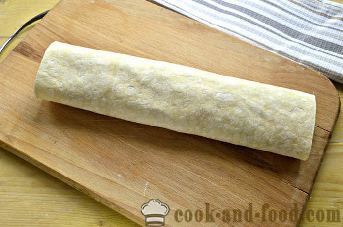 Előétel pita kenyér kolbásszal - hogyan pita zsemle töltött kolbász, lépésről lépésre recept fotók