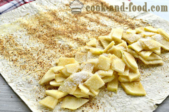 Almás rétes lavash - hogyan kell főzni rétes pita a sütőben, a lépésről lépésre recept fotók