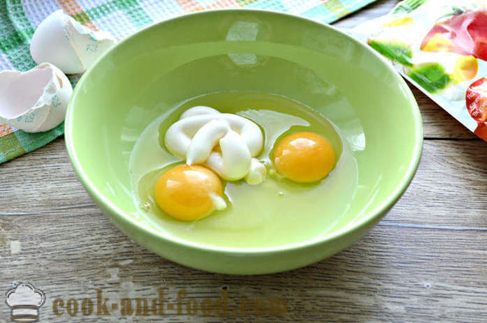 Tojás tekercs keményítővel és majonézzel - hogyan lehet palacsintát tojás saláta, lépésről lépésre recept fotók