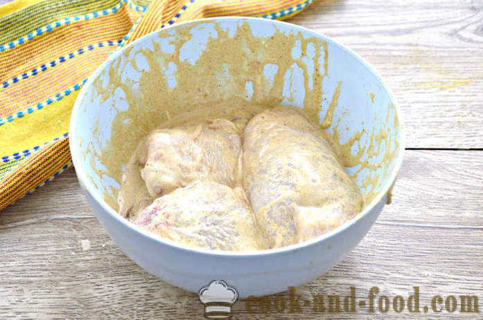Sült csirkecomb a sütőben - hogyan kell főzni a csirkecomb egy hüvely kéreg, lépésről lépésre recept fotók