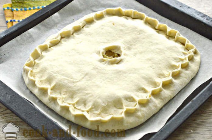 Lean kelt tészta káposztával -, hogyan kell sütni egy húsmentes káposzta torta a sütőben, a lépésről lépésre recept fotók