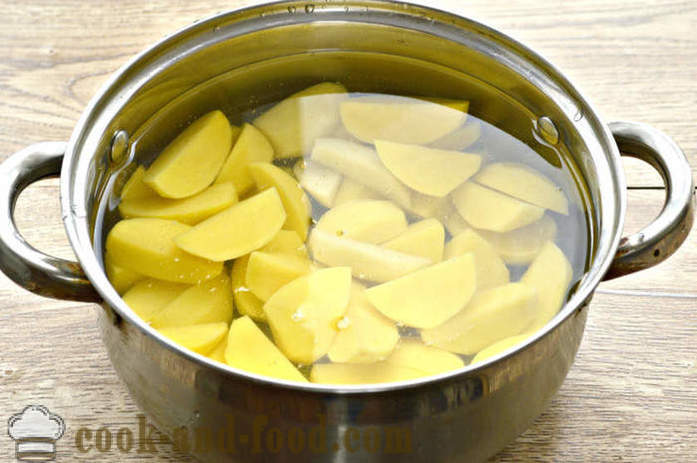 Sült burgonya szeleteket a sütőbe fokhagymával és szójaszósszal - mind finom sült krumpli a sütőben, a lépésről lépésre recept fotók
