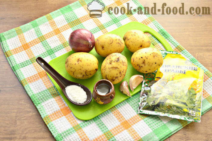Sült burgonya szeleteket a sütőbe - mint sült burgonya szeletek ropogós kéreg, a lépésről lépésre recept fotók