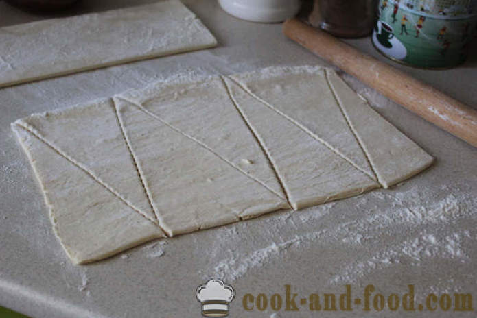 Croissant-t a kész leveles tészta - hogyan croissant lekvárral a tésztát, egy lépésről lépésre recept fotók