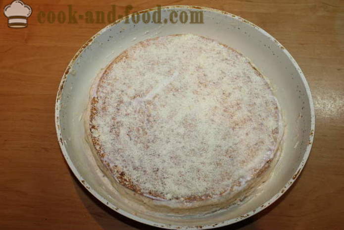 Sajt torta vékony pita csirkemellel - hogyan kell egy tortát ki lavash töltelék a sütőbe, egy lépésről lépésre recept fotók