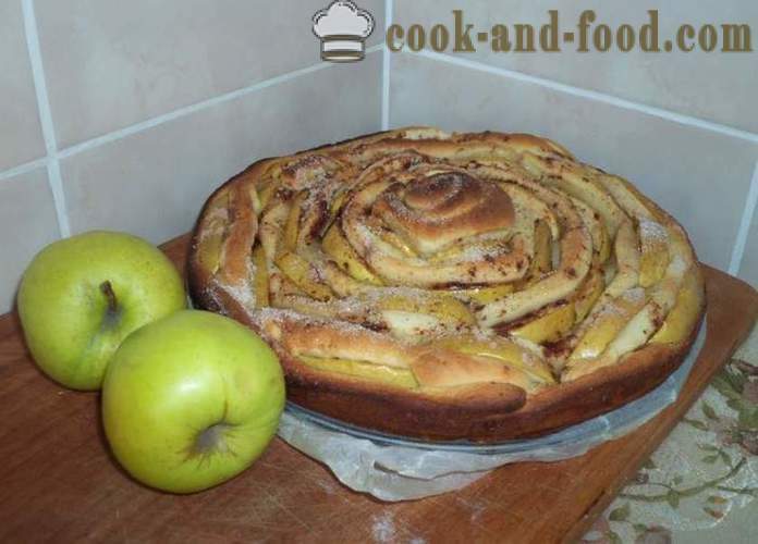 Élesztő almás pite Rose -, hogyan kell főzni egy almás pite tészta formájában rózsák, lépésről lépésre recept fotók
