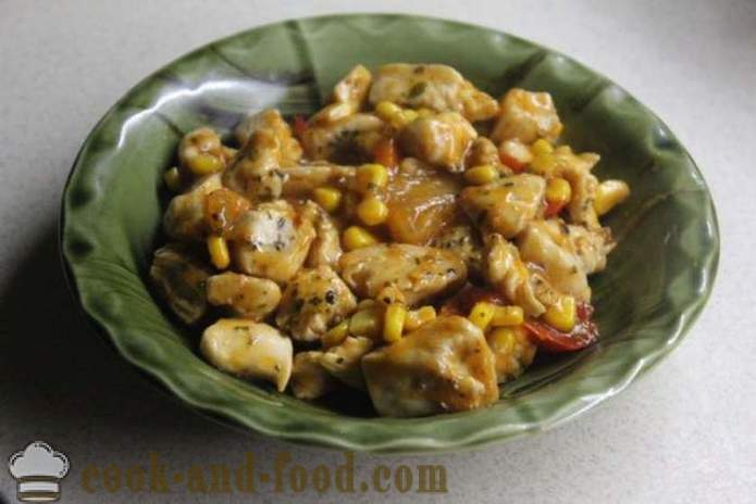 Csirke kínai édes-savanyú mártással -, hogyan kell főzni egy csirke a kínai, a lépésről lépésre recept fotók