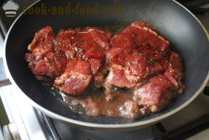 Marha steak egy serpenyőben - hogyan sült marha steak, lépésről lépésre recept fotók