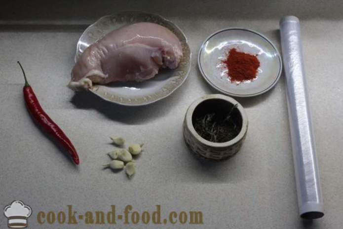 Házi csirke tekercs fólia - hogyan lehet a csirke roll otthon, lépésről lépésre recept fotók