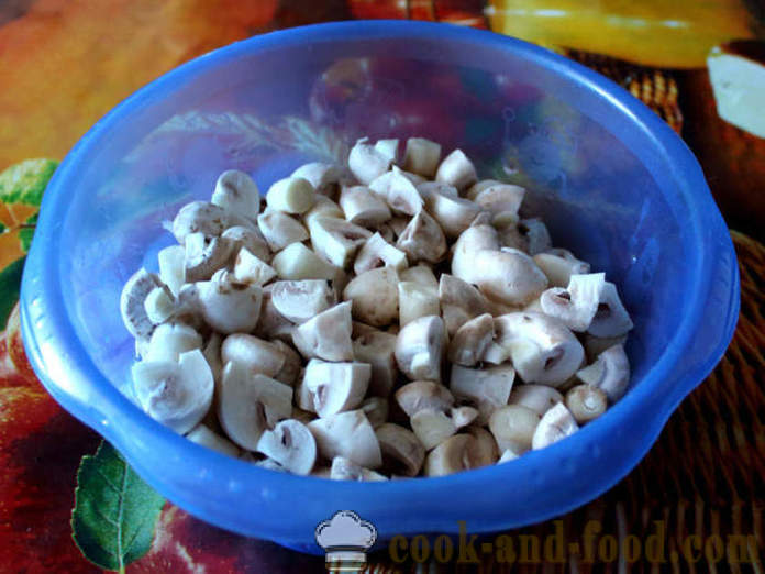 Burgonya gombával sült a kemencében - mint sült krumpli, gomba, lépésről lépésre recept fotók