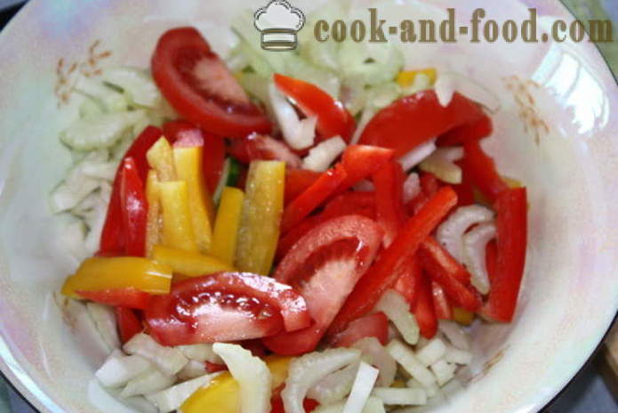 Saláta zöldségekkel és mozzarellával - hogyan lehet egy saláta sajttal, egy lépésről lépésre recept fotók