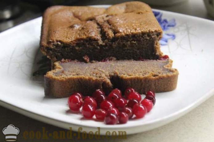 Cranberry muffin csokoládé kefir - hogyan kell főzni sütemények, csokoládé és vörös áfonya, lépésről lépésre recept fotók