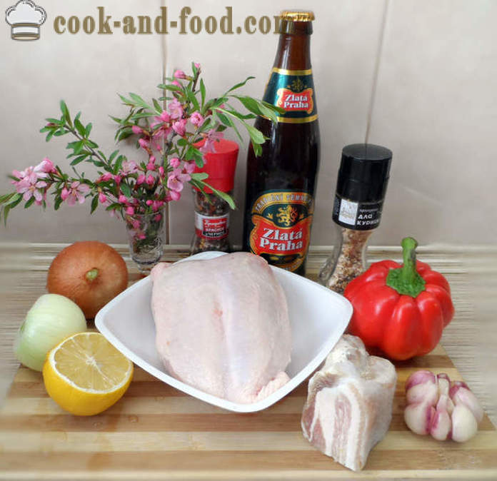 Tűzdelt csirkemell sör -, hogyan kell főzni csirkemellet a sütőben, a lépésről lépésre recept fotók