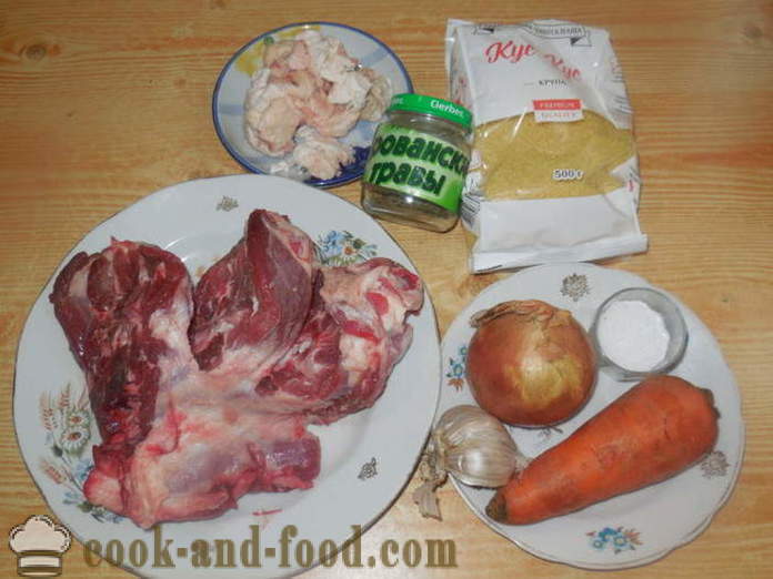 Kuszkusz bárány multivarka -, hogyan kell főzni kuszkusz multivarka hússal, lépésről lépésre recept fotók