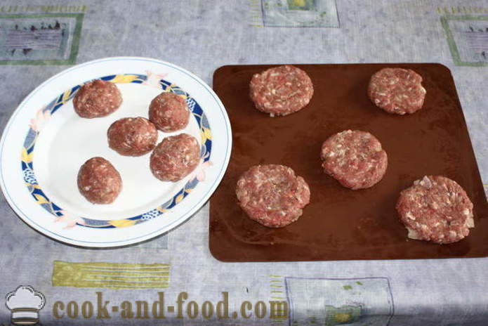 Ízletes hamburger pogácsákat McDonald - hogyan lehet egy hamburger otthon, lépésről lépésre recept fotók