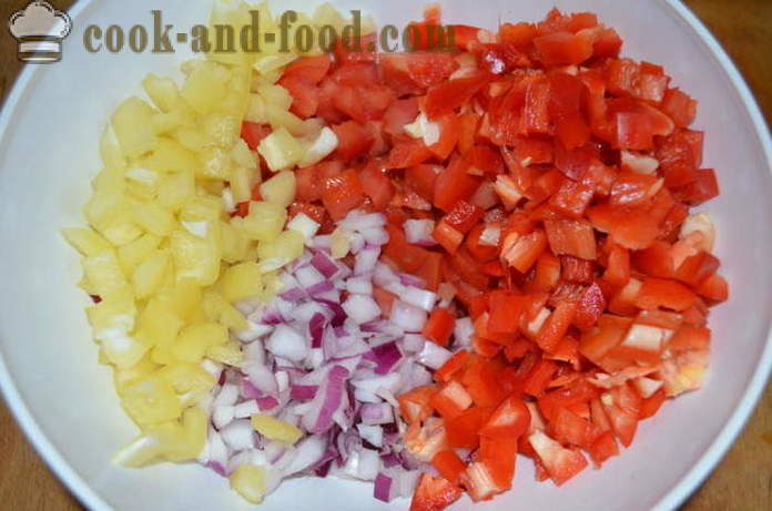 Saláta bab és tintahal - Hogyan készítsünk saláta tintahal és a bab, a lépésről lépésre recept fotók