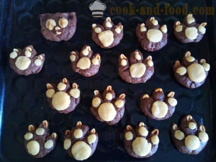 Csokoládé mézeskalács Halloween - hogyan sütiket Halloween kezével, lépésről lépésre recept fotók