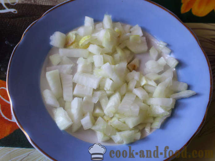 Padlizsán saláta hagymával és majonézzel - mint megsütjük padlizsán majonézzel, lépésről lépésre recept fotók