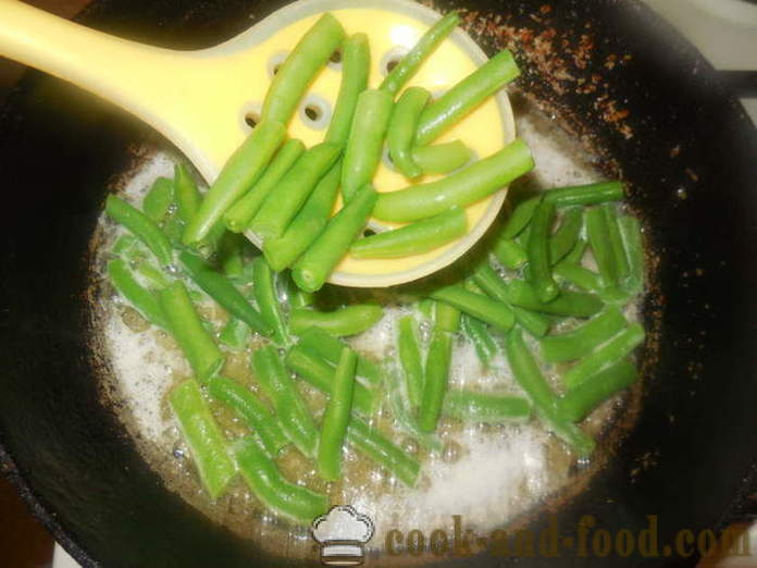 Zöldbab egy serpenyőben -, hogyan kell főzni egy finom zöldbab, lépésről lépésre recept fotók