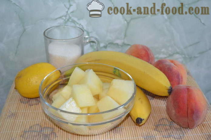 Fagylalt sorbet dinnye, őszibarack, banán -, hogyan lehet egy sorbet otthon, lépésről lépésre recept fotók