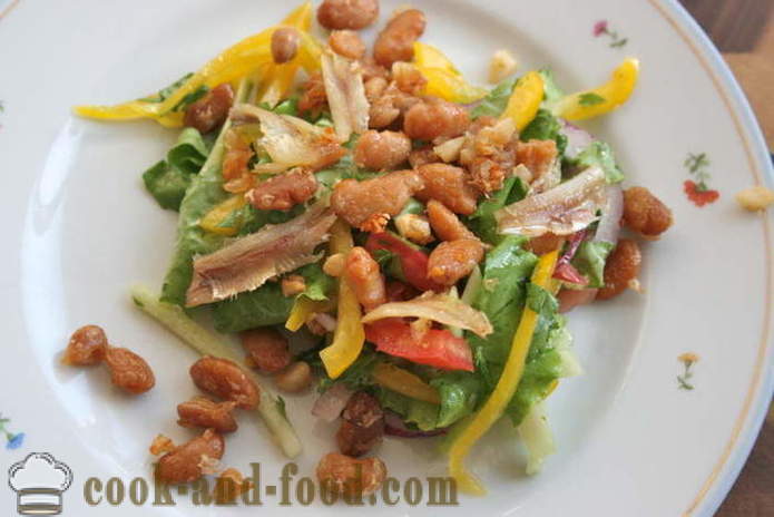 Francia saláta Niçoise klasszikus - tonhal és a bab, hogyan kell elkészíteni egy saláta tonhal, lépésről lépésre recept fotók