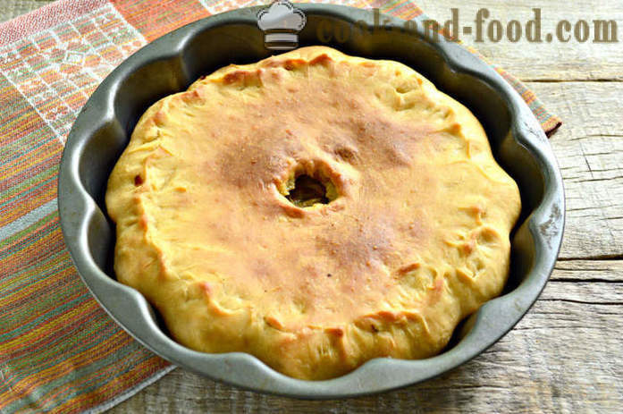 Finom sütemény borított gomba, káposzta -, hogyan kell sütni a pite káposztával és gombával a sütőben, a lépésről lépésre recept fotók