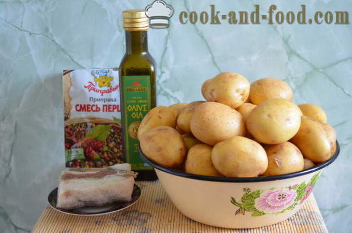 Sült burgonyával hüvely - mint sült krumpli a sütőben a lyukba, lépésről lépésre recept fotók