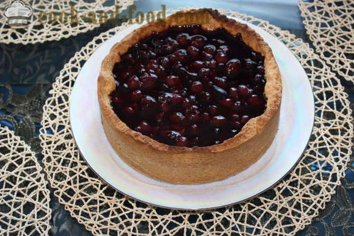 Sand Cherry Pie - hogyan kell sütni egy tortát a cseresznye a sütőben, a lépésről lépésre recept fotók